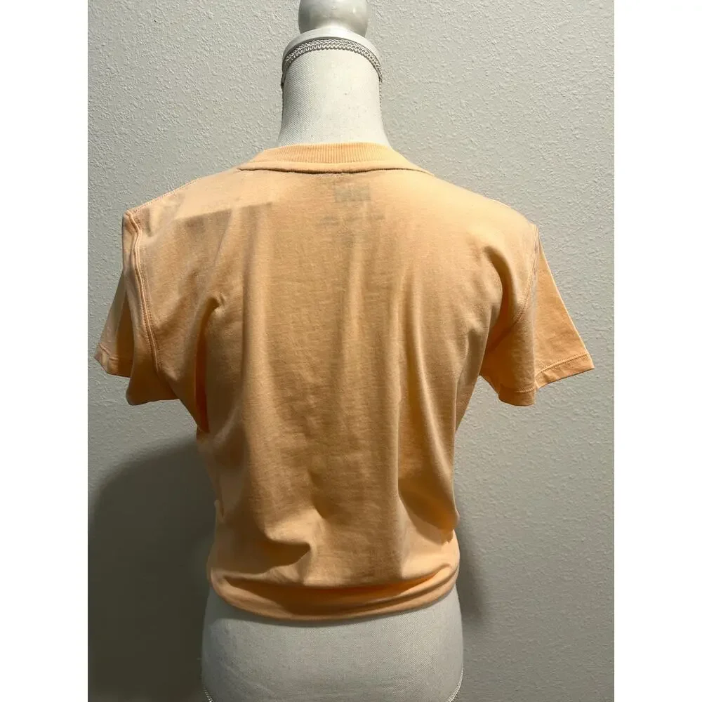 DKNY Sport Womens Cotton Stud Logo Knot Front T-Shirt Tee Top Sz XS 100% Cotton - Picture 5 of 6